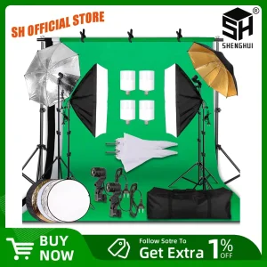 2.6x3M Photo Studio Kit for Background  Soft box Umbrella Light Stand